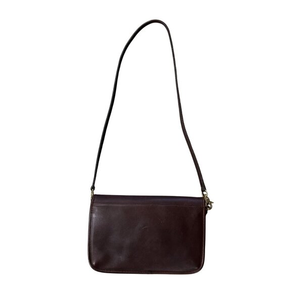 Vintage Coach Purse 1970s Brown Leather Flap Shoulder Bag Crossbody New York Mad - Picture 3 of 15